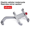 Aluminum Bicycle Phone Holder 360 Degree Rotatable Motorcycle Bike Handlebar Rearview Phone GPS Mount Rack for 4-6.5 inch Phone