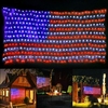 American Flag LED String Lights 8 lighting modes Timer Function Large USA Flag Net Light Outdoor Lights Waterproof Hanging Ornaments
