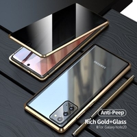 Anti Peeping Privacy Glass Case for Samsung Galaxy Note 20 Ultra Case Metal Magnetic Case for Samsung Note 20 360 Full Cover