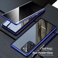 Anti Peeping Privacy Glass Case for Samsung Galaxy Note 20 Ultra Case Metal Magnetic Case for Samsung Note 20 360 Full Cover