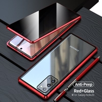 Anti Peeping Privacy Glass Case for Samsung Galaxy Note 20 Ultra Case Metal Magnetic Case for Samsung Note 20 360 Full Cover