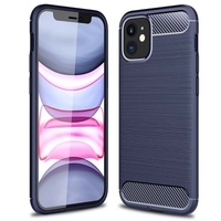 ASLING Carbon Fiber TPU Soft Back Cover Phone Case for iPhone 12 mini/iPhone 12 / iPhone 12 Pro / iPhone 12 Pro Max