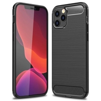 ASLING Carbon Fiber TPU Soft Back Cover Phone Case for iPhone 12 mini/iPhone 12 / iPhone 12 Pro / iPhone 12 Pro Max
