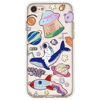 Astronaut Riding Whale Ring Planet Parade Pattern Phone Case Cover Shell TPU Material for iPhone