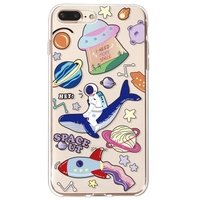 Astronaut Riding Whale Ring Planet Parade Pattern Phone Case Cover Shell TPU Material for iPhone