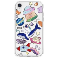 Astronaut Riding Whale Ring Planet Parade Pattern Phone Case Cover Shell TPU Material for iPhone