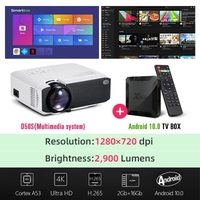 AUN MINI LED Projector Support 4K Full HD 1080p Home Theater 3D Video Projector Portable LED Projector for Outdoor