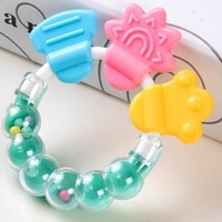Baby Teether Toys Toddle Safe BPA Free Banana Teething Ring Silicone Chew Dental Care Toothbrush Nursing Beads Gift for Infant