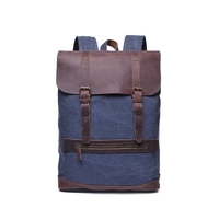 Backpack Cowhide Canvas Bag Large Capacity Men Women Retro ODM