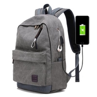 Backpack Male High School Students Bag Man Portable External Rechargeable USB Casual Canvas Computer Bag Travel Bag
