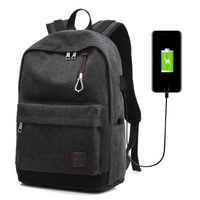 Backpack Male High School Students Bag Man Portable External Rechargeable USB Casual Canvas Computer Bag Travel Bag