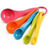 Baking Tools DIY Cake Baking Milk Powder Spoon with Scale Plastic Color Measuring Spoon 5pcs