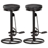 Bar Stool with Bicycle Pedals Real Leather Brown and Black