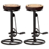 Bar Stool with Bicycle Pedals Real Leather Brown and Black