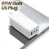 Baseus 65W GaN Charger Quick Charge 4.0 3.0 Type C PD USB Charger with QC 4.0 3.0 Portable Fast Charger For Xiaomi Laptop