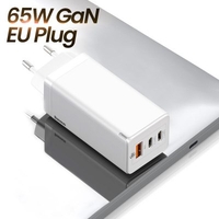 Baseus 65W GaN Charger Quick Charge 4.0 3.0 Type C PD USB Charger with QC 4.0 3.0 Portable Fast Charger For Xiaomi Laptop