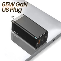 Baseus 65W GaN Charger Quick Charge 4.0 3.0 Type C PD USB Charger with QC 4.0 3.0 Portable Fast Charger For Xiaomi Laptop
