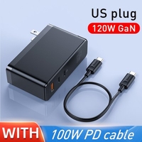 Baseus GaN Charger 120W PD Fast Charging USB C Charger QC4.0 QC3.0 Quick Charge USB Charger ForMacbook ForiP For Laptop Tablet