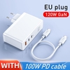 Baseus GaN Charger 120W PD Fast Charging USB C Charger QC4.0 QC3.0 Quick Charge USB Charger ForMacbook ForiP For Laptop Tablet