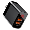 Baseus Mirror Lake Digital Display Dual USB Fast Charge Mobile Phone Charging Head 18W British Plug Charging Head