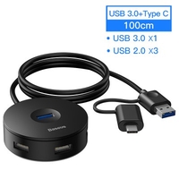 Baseus USB HUB USB 3.0 USB C HUB for MacBook Pro Surface USB Type C HUB USB 2.0 Adapter with Micro USB for Computer USB Splitter