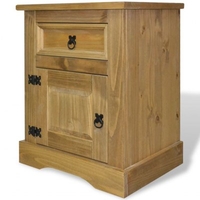 Bedside Cabinet Mexican Pine Corona Range 53x39x67 cm