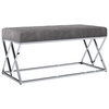 Bench 97 cm Black Velvet Fabric and Stainless Steel