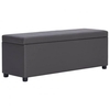 Bench with Storage Compartment 116 cm Grey Faux Leather