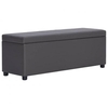 Bench with Storage Compartment 116 cm Grey Faux Leather