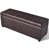 Bench with Storage Compartment 116 cm Grey Faux Leather