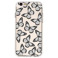 Black and White Contrast Color Butterfly Pattern TPU Material Phone Case Cover Shell for iPhone