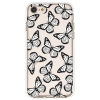Black and White Contrast Color Butterfly Pattern TPU Material Phone Case Cover Shell for iPhone