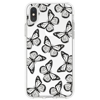 Black and White Contrast Color Butterfly Pattern TPU Material Phone Case Cover Shell for iPhone