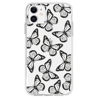 Black and White Contrast Color Butterfly Pattern TPU Material Phone Case Cover Shell for iPhone