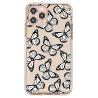 Black and White Contrast Color Butterfly Pattern TPU Material Phone Case Cover Shell for iPhone