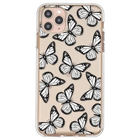 Black and White Contrast Color Butterfly Pattern TPU Material Phone Case Cover Shell for iPhone