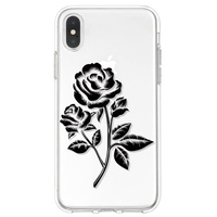 Black Rose Pattern Mobile Phone Case Cover Shell TPU Material for iPhone
