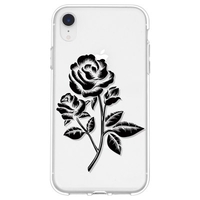 Black Rose Pattern Mobile Phone Case Cover Shell TPU Material for iPhone