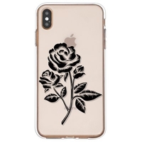 Black Rose Pattern Mobile Phone Case Cover Shell TPU Material for iPhone