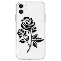 Black Rose Pattern Mobile Phone Case Cover Shell TPU Material for iPhone