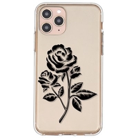 Black Rose Pattern Mobile Phone Case Cover Shell TPU Material for iPhone