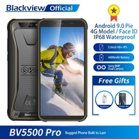 Blackview BV5500 Pro IP68 Waterproof 4G Mobile Phone 3GB+16GB 5.5 inch Screen 4400mAh Android 9.0 Pie Dual SIM Rugged Smartphone
