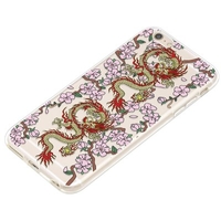 Blooming Plum and Two Dragons Pattern Phone Case Cover Shell TPU Material for iPhone