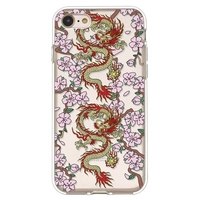 Blooming Plum and Two Dragons Pattern Phone Case Cover Shell TPU Material for iPhone