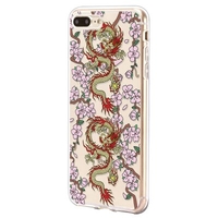 Blooming Plum and Two Dragons Pattern Phone Case Cover Shell TPU Material for iPhone