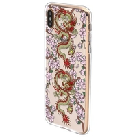 Blooming Plum and Two Dragons Pattern Phone Case Cover Shell TPU Material for iPhone