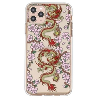 Blooming Plum and Two Dragons Pattern Phone Case Cover Shell TPU Material for iPhone