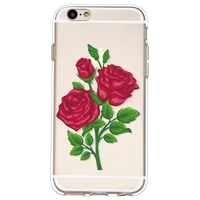 Blooming Rose Pattern Mobile Phone Case Cover Shell TPU Material for iPhone