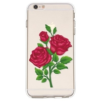 Blooming Rose Pattern Mobile Phone Case Cover Shell TPU Material for iPhone
