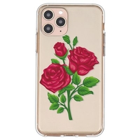 Blooming Rose Pattern Mobile Phone Case Cover Shell TPU Material for iPhone